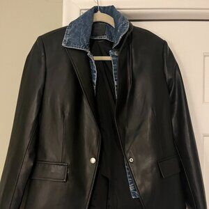 Helen Blazer in Unreal Leather in Black